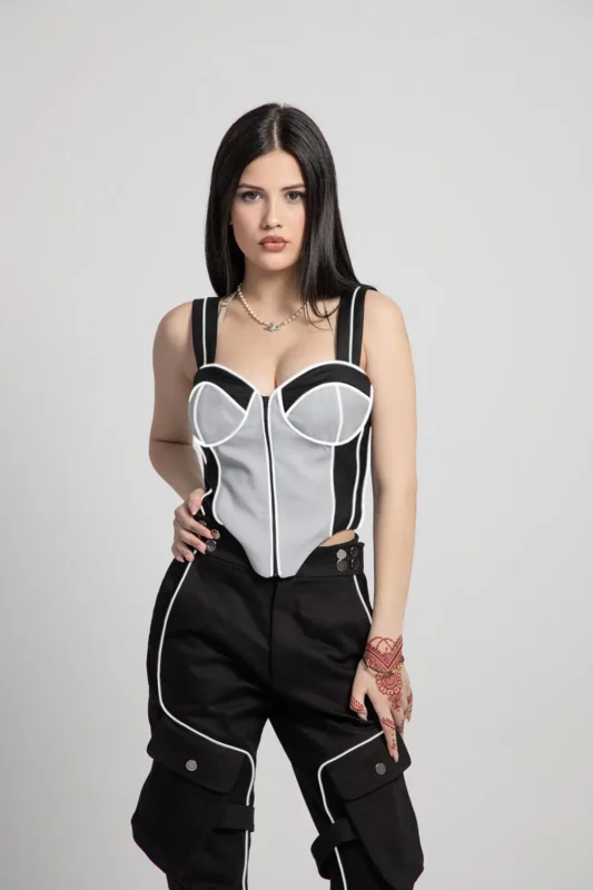 Grey Reflective lined corset