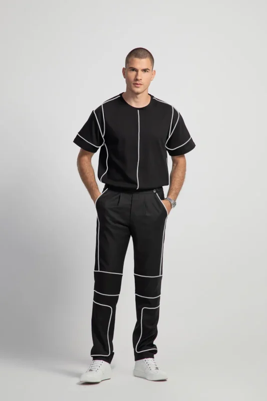 Man's lined pants front look
